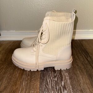 Liliana Cream Combat Boots
